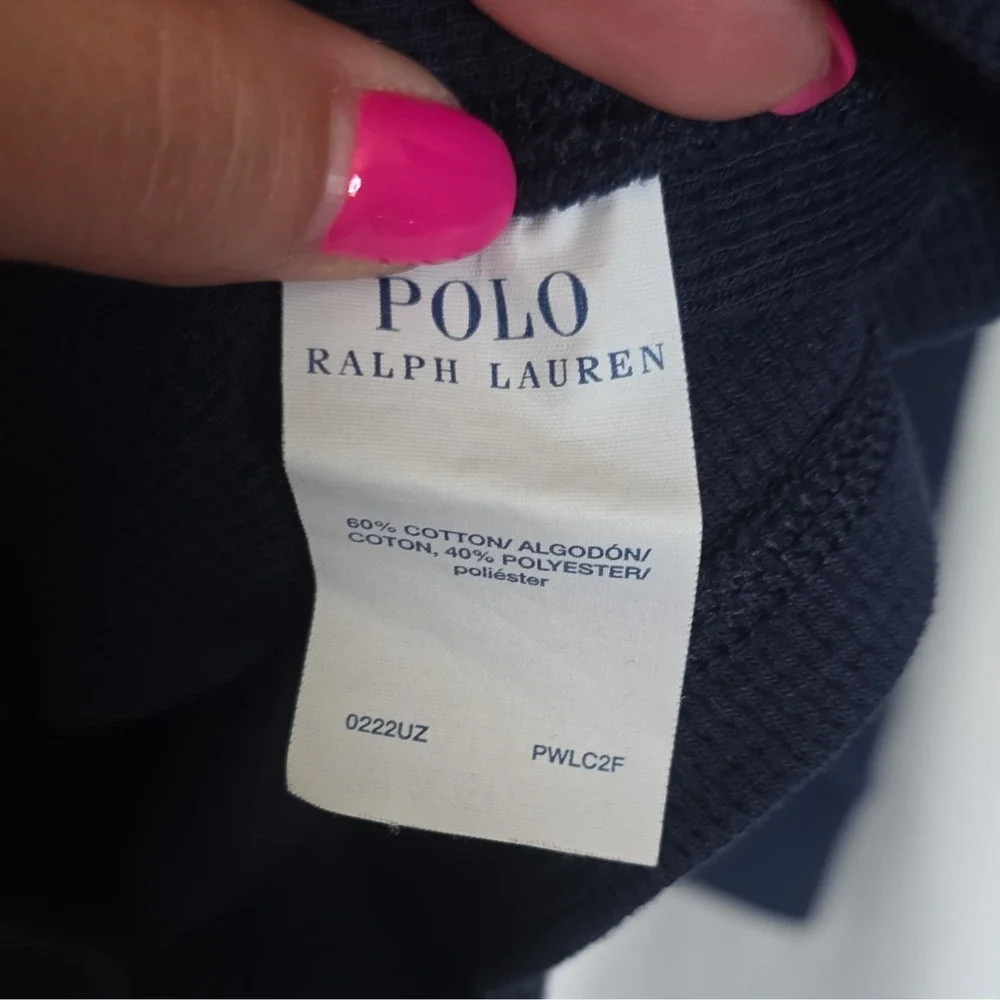 Polo Ralph Lauren Mens Navy Waffle Knit Long Sleeve Crew Neck Pajama Top L